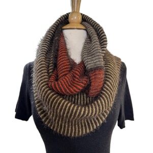 Striped Knit Infinity Scarf